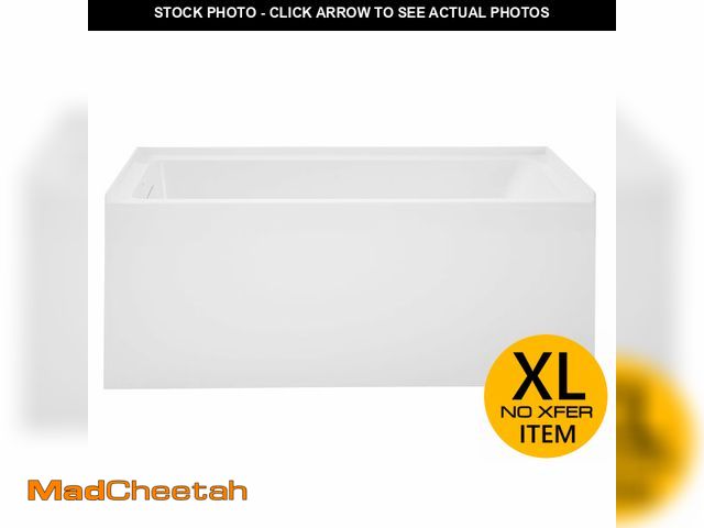 Lot 74-12692984 - Swiss Madison Voltaire 54 x 30 Skirted Left Drain Soaking Apron Bathtub in Glossy White with Integra...