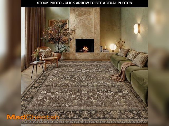 Lot 74-13284714 - BERTHMEER 9'x12' Large Brown Area Rugs Vintage Oriental Traditional Rugs for Living Room Bedroom Din...
