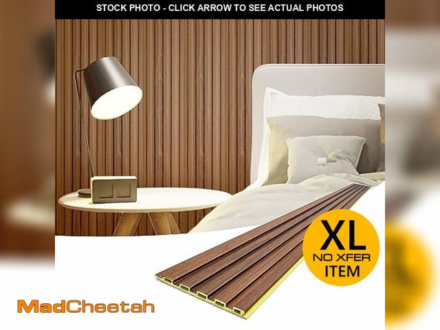 Lot 74-12899234 - Art3d Slat Wall Panels, WPC Soundproof 3D Wall Paneling for Interior Wall Decor, TV Background, 8-Pa...