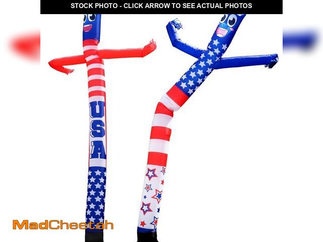 Lot 74-14205093 - 2 Pack 20 Ft Advertising Inflatable Dancer 4th of July Inflatable Decor Blow Up Tube Man Fourth of J...