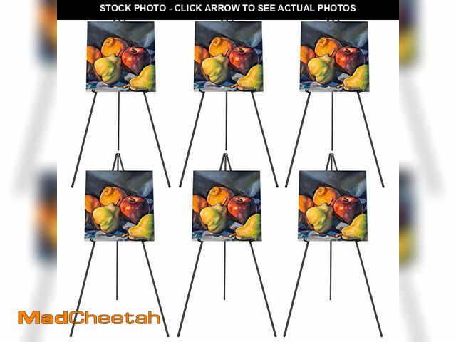 Lot 74-14151927 - PUJIANG 6 Pack Easel for Display, Foldable Easel Stand, Metal Easels for Displaying Pictures, 63" Ea...