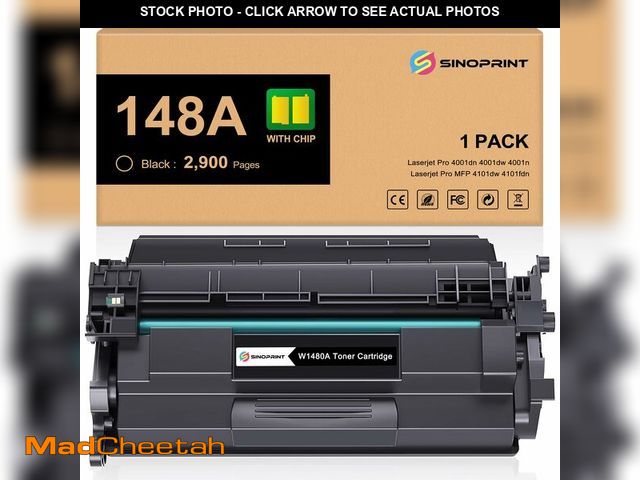 Lot 74-13630103 - SINOPRINT 148A W1480A Toner Cartridge with New Chip Replacement for HP LaserJet Pro 4001dn 4001dw 40...
