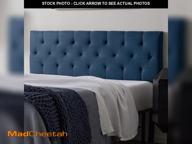 Lot 74-12137090 - Lucid Mid-Rise Upholstered Headboard - Diamond Tufted - Padded Polyester - Adjustable Height from 34...