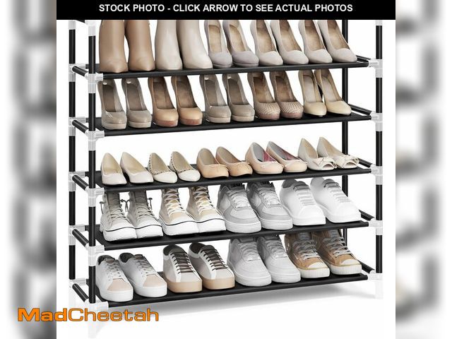 Lot 74-14067610 - SONGMICS 5-Tier Shoe Rack, Shoe Storage for Hallway Closet, Slim and Space-Saving, Metal Frame, Non-...