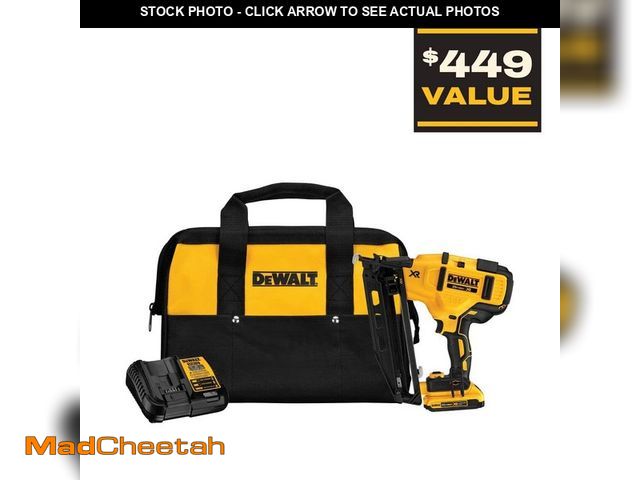 Lot 74-12533800 - DEWALT 20V MAX XR 16-Gauge Electric Cordless Angled Finishing Nailer Kit - UNUSED