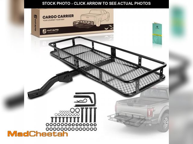 Lot 74-12099534 - YHTAUTO Universal Car Cargo Carrier, 60" L x 21" W x 8.5" H Tow Trailer Cargo Basket, 500 Lbs Heavy ...