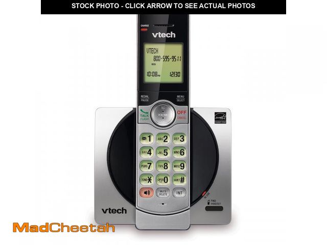 Lot 74-12537483 - VTech DECT 6.0 Expandable Cordless Phone with Call Block, CS6919 (Silver &amp; Black) - USED