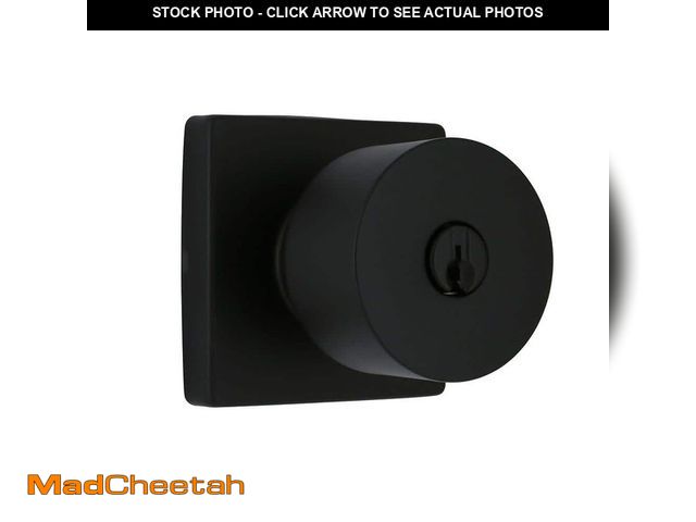 Lot 74-14308189 - Home Decorators Collection Ridgeway Matte Black Keyed Entry Door Knob with Square Rose Featuring Dua...