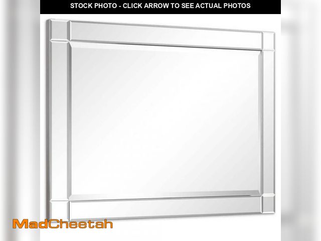 Lot 74-12413843 - Empire Art Direct Medium Rectangle Clear Beveled Glass Contemporary Mirror (40 in. H x 30 in. W x 1....