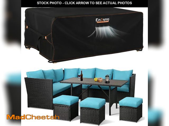 Lot 74-12876240 - Enzeno Patio Furniture Set Cover, Outdoor Sectional Sofa Couch Set Covers Waterproof, Garden Dining ...