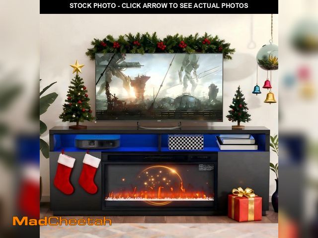 Lot 74-12746606 - *FIREPLACE ONLY* IHOMEadore 68 in. Freestanding Fireplace TV Stand for TVs Up to 75 in. with 36 in. ...