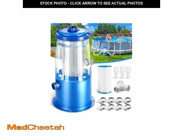 Lot 74-14269081 - KimFilter Transparent 1000 GPH Above Ground Pool Filter Pump Ã¢â¬â Easy Cartridge Status Viewing ...