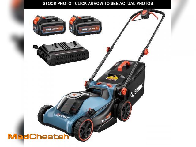 Lot 74-12481065 - SENIX 40V Brushless 18in Deck Battery Lawn Mower, 17in Cutting Blade, 2-in-1 Mulching &amp; Bagging ...