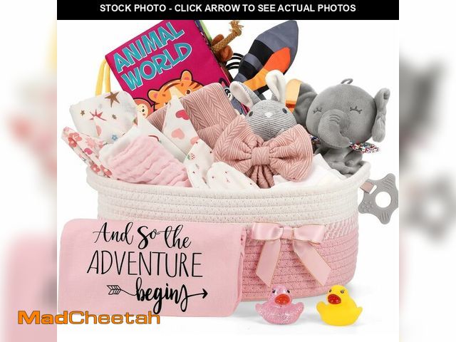 Lot 74-13710926 - Zopeal 22 Pcs Deluxe New Baby Gift Basket, Baby Shower Gifts Essentials Stuff for Girls Newborn Baby...