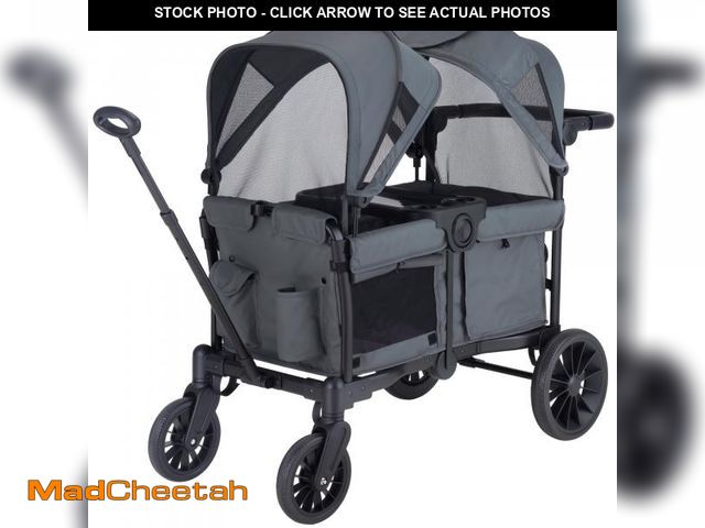 Lot 74-12158562 - SACVON Baby Stroller Wagon for 2 Kids with Breathable Canopy,Parent Organizer,Removable Seat,2 Cup H...