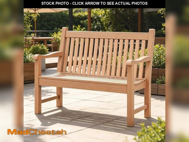 Lot 74-14345133 - Eongdn All-Weather Polystyrene Lumber 2-Person Plastic Outdoor Garden Bench in Teak - UNUSED