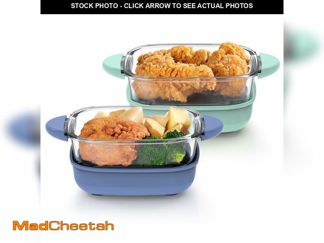 Lot 74-12699883 - DENEBORE 6-Cup Tempered Glass Container 2 PACK, Compatible with Ninja Crispi 4-in-1 Portable Cooking...