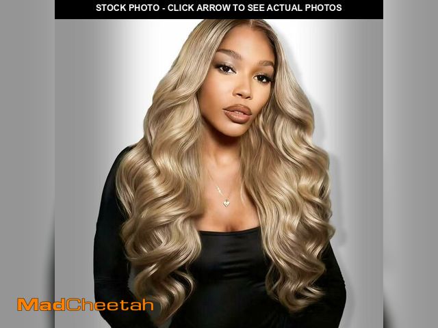 Lot 74-13712225 - Ash Blonde Wig Human Hair 13x4 HD Lace Front Glueless Wigs for Women - Body Wave, Pre Plucked Hairli...