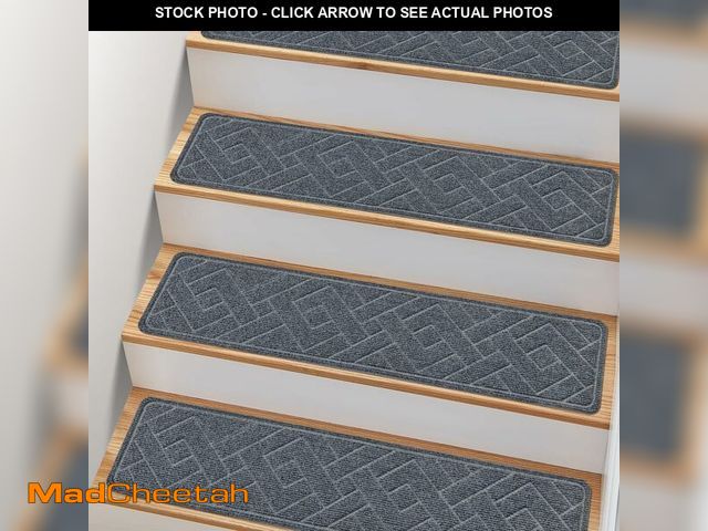 Lot 74-13963797 - Non Slip Stair Treads for Wooden Steps,15 Pack 8" X 30" Stairs Carpet Treads Indoor with Reusable Pe...