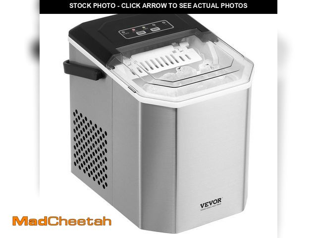 Lot 74-12664006 - VEVOR Countertop Ice Maker Nugget 9Cubes Ready in 6Mins 26 lbs. in 24Hrs 11.6 in.Width Self-Cleaning...
