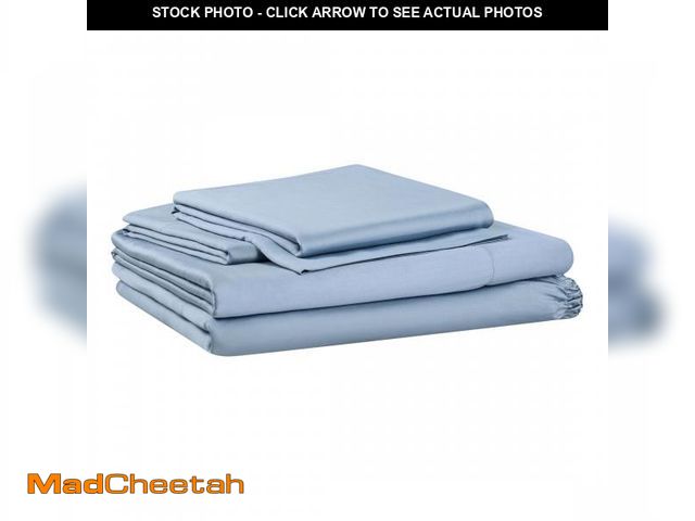 Lot 74-12426474 - Allswell Soft &amp; Silky 4-Piece Blue Illusion Rayon Derived from Bamboo Sateen Bed Sheet Set, Quee...