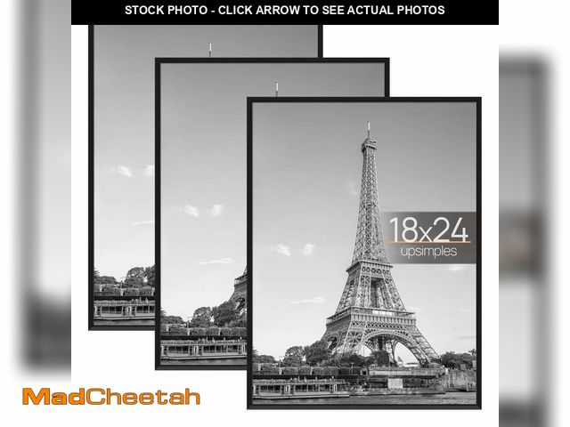 Lot 74-13564409 - upsimples 18x24 Picture Frame Black 3 Pack, Scratch-Proof Poster Frames 18 x 24 for Photo Gallery - ...