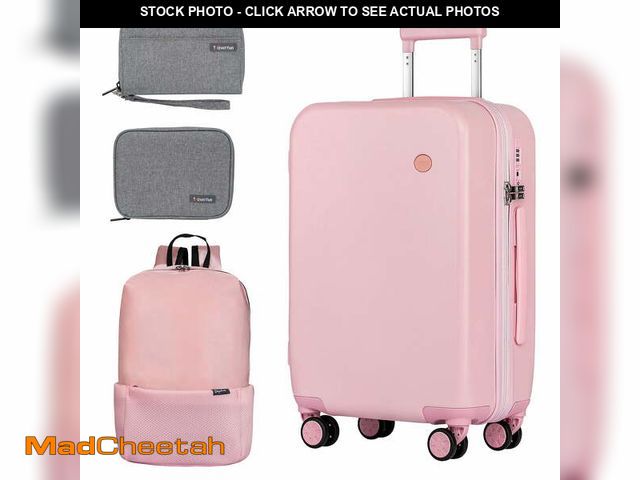 Lot 74-14588172 - (MISSING 2 PACKING CUBES) WEPLUS Suitcase Set 4 Piece Luggage Set Carry On Travel Luggage TSA Lock S...