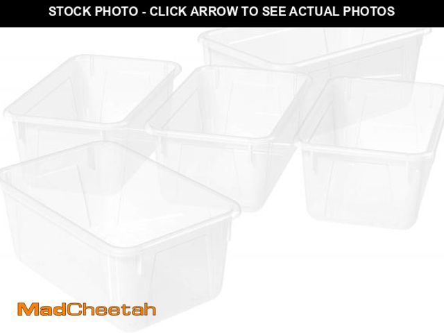 Lot 74-12138044 - Storex Small Cubby Bins - Plastic Storage Containers for Classroom, 12.2 x 7.8 x 5.1 inches, Translu...