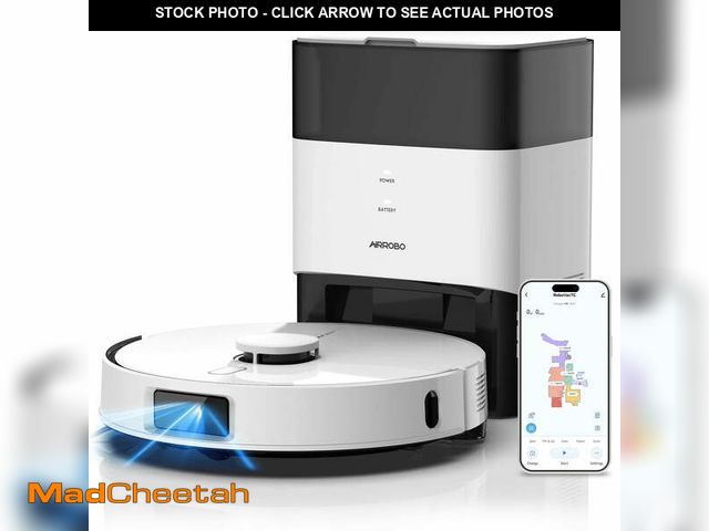 Lot 74-13743854 - AIRROBO L60+ Self-Empty Robot Vacuum and Mop Cleaner with Ultrasonic Carpet Detection,6000Pa Suction...