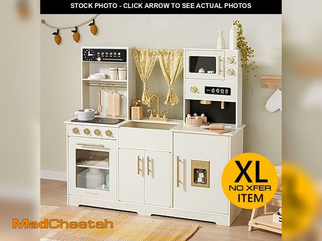 Lot 74-12570871 - Tiny Land Play Kitchen for Kids, Toy Kitchen Set with Plenty of Play Features, New Modern Kids Woode...