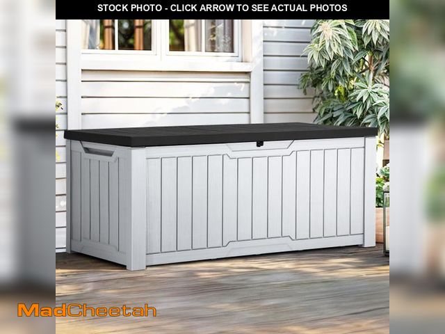 Lot 74-12134777 - YITAHOME Outdoor Storage Box, 120 Gallon Waterproof Deck Box for Garden Tools, Patio Cushions, and P...