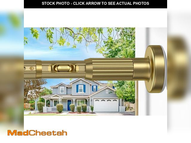 Lot 74-14282842 - ZipGlo Tension Curtain Rod 40-120in Gold Adjustable Curtain Rod NO Drilling Heavy Duty Tension Rods ...
