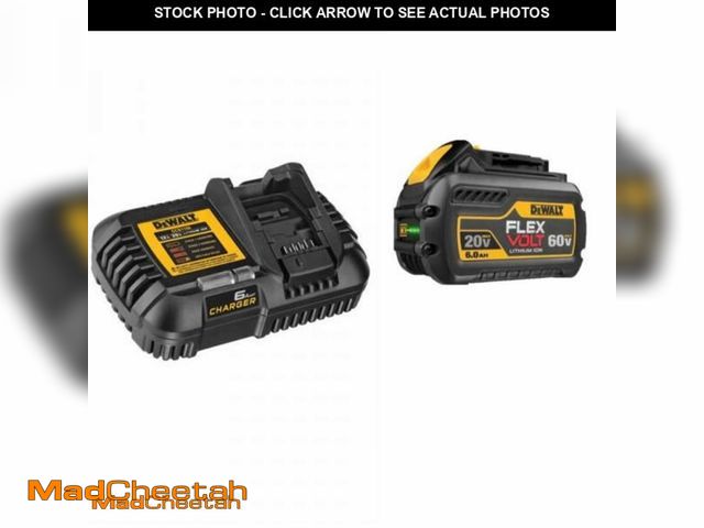 Lot 74-11775235 - DEWALT FLEXVOLT 20V/60V MAX Lithium-Ion 6.0Ah Battery Pack with 6 Amp Output Charger - UNUSED