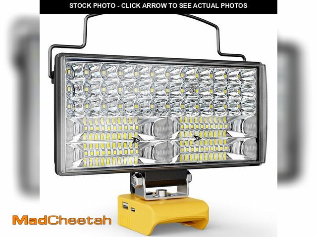 Lot 74-12711425 - Ecarke Led Work Light Compatible with DeWALT 20V, Ecarke Led Flood Light, 100W 10000LM Cordless Work...