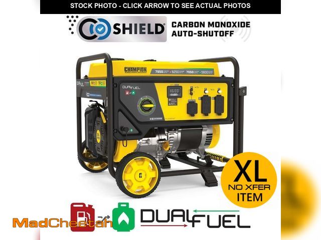 Lot 74-13665193 - Champion Power Equipment 7850/6250-Watt Recoil Start Storm Ready Gasoline and Propane Powered Dual F...