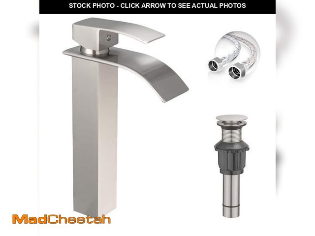 Lot 74-14222600 - BWE Waterfall Single Hole Single Handle Bathroom Vessel Sink Faucet With Pop-up Drain Assembly in Br...