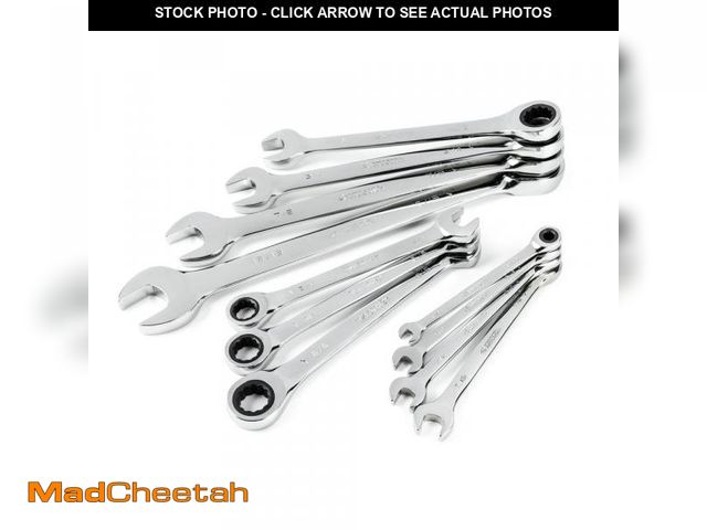 Lot 74-12492185 - (MISSING ONE ) Husky Ratcheting SAE Combination Wrench Set (11-Piece) - UNUSED