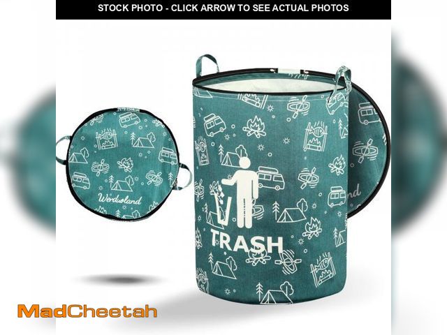 Lot 74-12315128 - Werduoland 1 Pcs 30 Gallon Collapsible Trash Can Portable Waterproof Reusable with Zippered Lid for ...