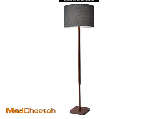 Lot 74-12209710 - Adesso Floor Lamp with Walnut Rubberwood Base and Grey Fabric Lampshade ÃÆÃÂ¢ÃÂ¢Ã¢â¬Å¡ÃÂ¬ÃÂ¢Ã...