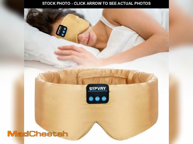 Lot 74-14272359 - Sleep Mask Bluetooth 5.4 Headphones Soft Wireless Headband Eye Mask Blackout with Microphone (Gold) ...