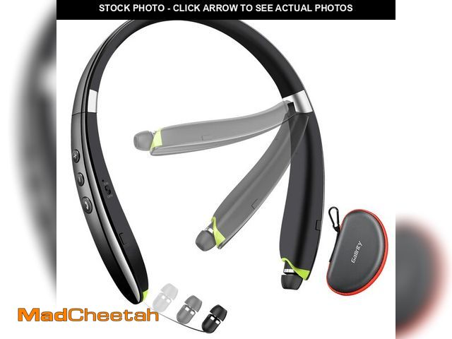 Lot 74-12710058 - Bluetooth Headset, 2025 Upgraded Neckband Bluetooth Headphones with Retractable Earbuds, Noise Cance...