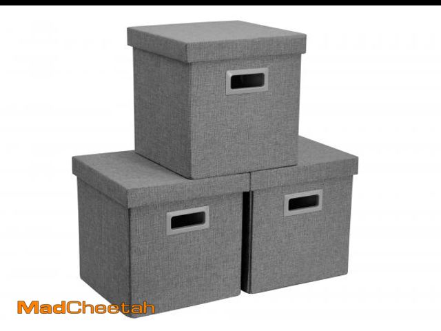 Lot 74-12305435 - DECOMOMO Heavy Duty Cube Storage Bins, Fabric Storage Cubes, 3X Tougher Storage Basket with Lids (Ch...