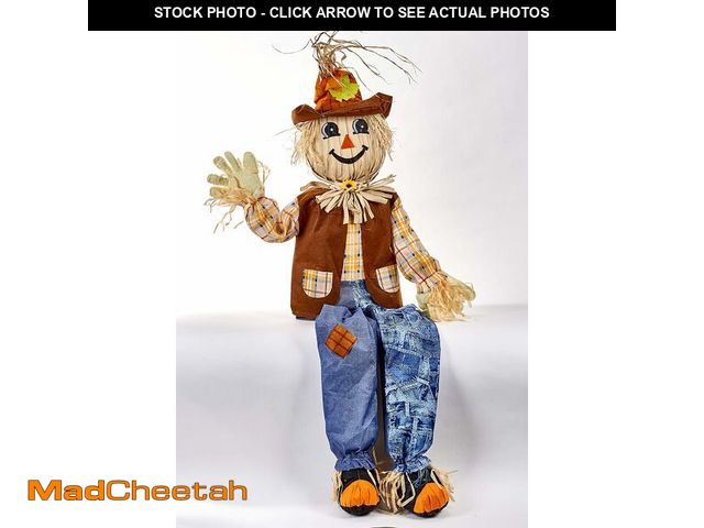 Lot 74-12696019 - WORTH IMPORTS 60" Life Size Harvest Sitting Scarecrow - UNUSED