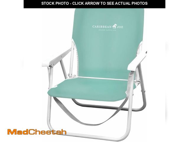 Lot 74-14304695 - CARIBBEAN JOE Folding Beach Chair, 1 Position Lightweight and Portable Foldable Outdoor Camping Acce...