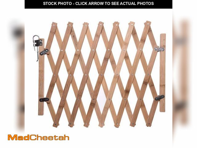 Lot 74-14585054 - COSTYLE Expandable Accordion Dog Gate Wooden Dog Fence Pet Gate Safety Protection Doorways - USED