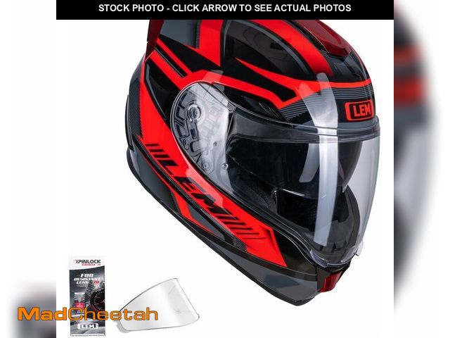 Lot 74-13772684 - LEM Motorcycle Helmets Full Face, Helmets for Men DOT Certified, PINLOCK &amp; DVS Dual Vision, Moto...