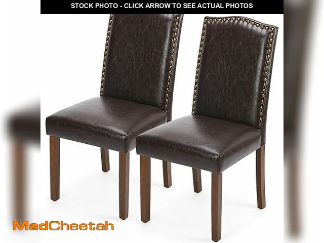 Lot 74-14068006 - DUMOS Dining Chairs Set of 2, Moden PU Leather Kitchen Table Chairs with Wooden Legs and Padded Seat...