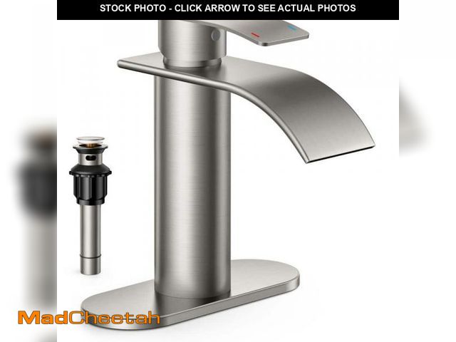 Lot 74-12365128 - FORIOUS Single-Handle 1 or 3 Hole Waterfall Bathroom Faucet Bathroom Sink Faucet Matte Black - UNUSE...
