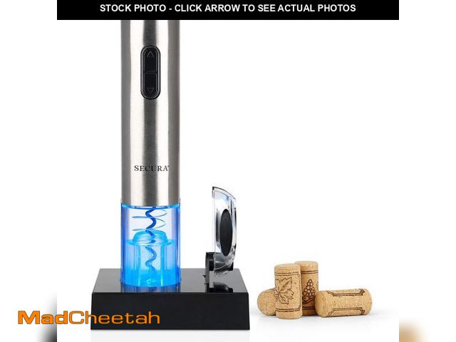 Lot 74-12120662 - Secura Electric Wine Opener, Automatic Electric Wine Bottle Corkscrew Opener with Foil Cutter, Recha...