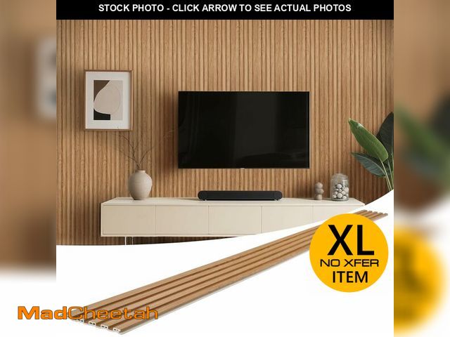 Lot 74-12899443 - LARWORKS WPC Slat Wall Panels 8 Pack 96" x 6", Waterproof Fluted Wall Paneling, Accent 3D Wall Panel...